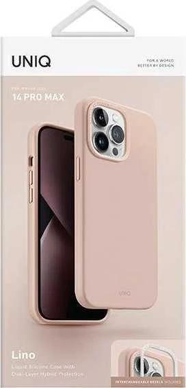 Uniq Lino dėklas, skirtas iPhone 14 Pro Max - rožinis