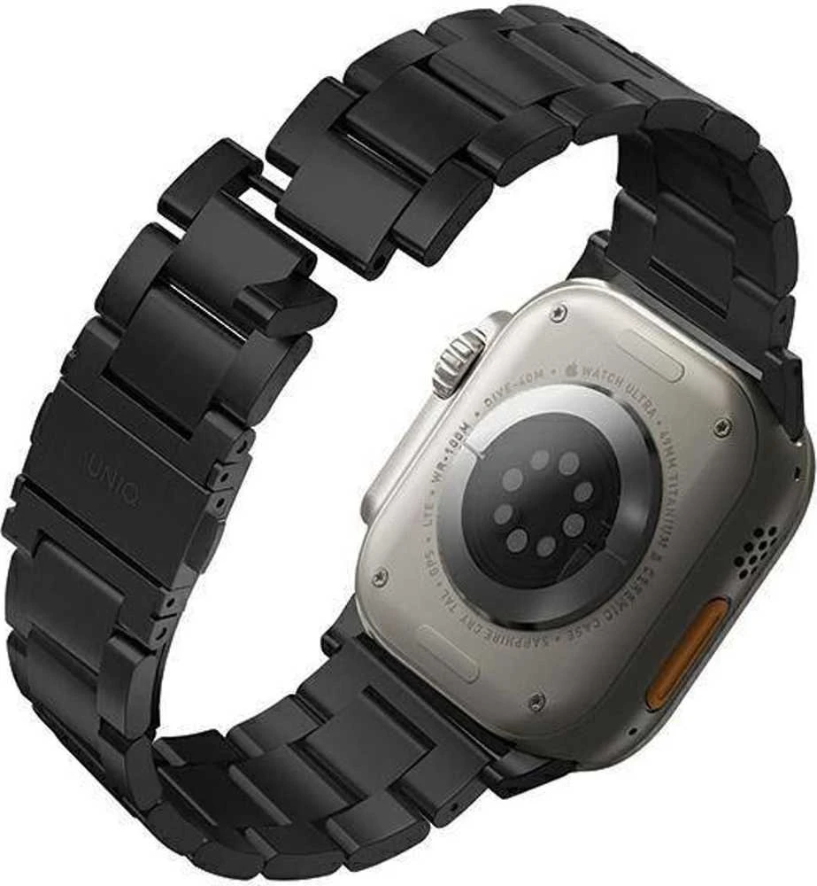 UNIQ Osta apyrankė Apple Watch 42/44/45/49mm Series 1-8/SE/SE2/SE3/Ultra1/2/3 Stainless Steel juodos spalvos