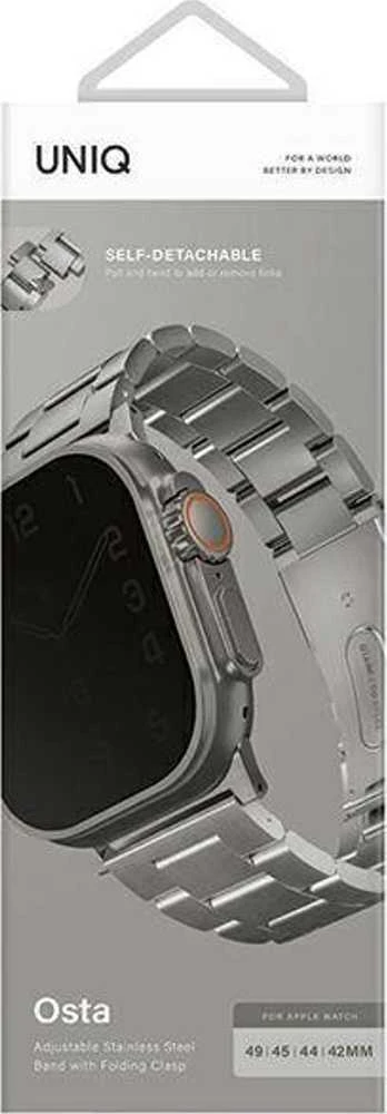 UNIQ Osta apyrankė Apple Watch 42/44/45/49mm Series 1-8/SE/SE2//SE3/Ultra1/2/3 Stainless Steel sidabro spalvos
