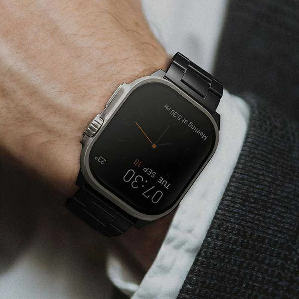 UNIQ Osta apyrankė Apple Watch 42/44/45/49mm Series 1-8/SE/SE2/SE3/Ultra1/2/3 Stainless Steel juodos spalvos