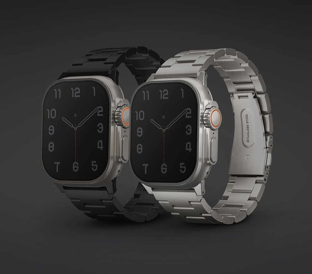 UNIQ Osta apyrankė Apple Watch 42/44/45/49mm Series 1-8/SE/SE2/SE3/Ultra1/2/3 Stainless Steel juodos spalvos
