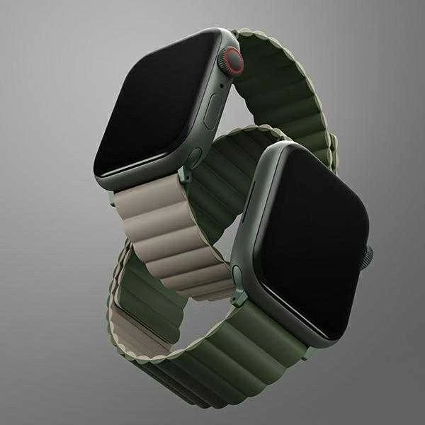 UNIQ Revix apyrankė Apple Watch Series1-8/SE1/2/3/Ultra1/2/3 42/44/45/49mm Reversible Magnetic žalios spalvos