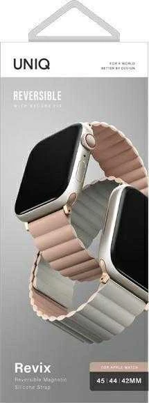 UNIQ Revix apyrankė Apple Watch Series1-8/SE/SE2/SE3/Ultra1/2/3 42/44/45/49mm Reversible Magnetic rožinės spalvos