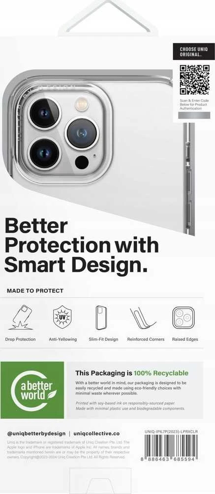 UNIQ dėklas LifePro Xtreme Apple iPhone 15 Pro Max 6.7″ crystal clear