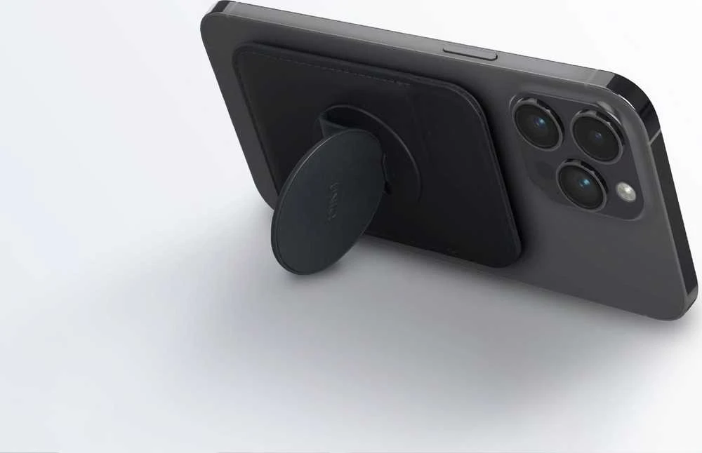 Dėklas UNIQ Flixa magnetinė kortelių piniginė su stovu Geltona/Canary Geltona MagSafe