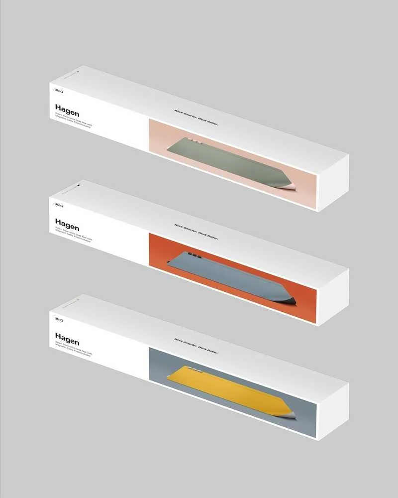 Kilimėlis UNIQ Hagen double-sided magnetic desk pad geltona-pilka/canary geltona-chalk pilkos spalvos