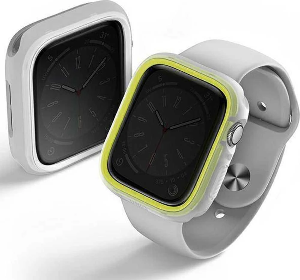 UNIQ Moduo Dėklas Apple Watch Series 4/5/6/7/8/9/SE/SE2/SE3 44/45mm lime-baltos spalvos