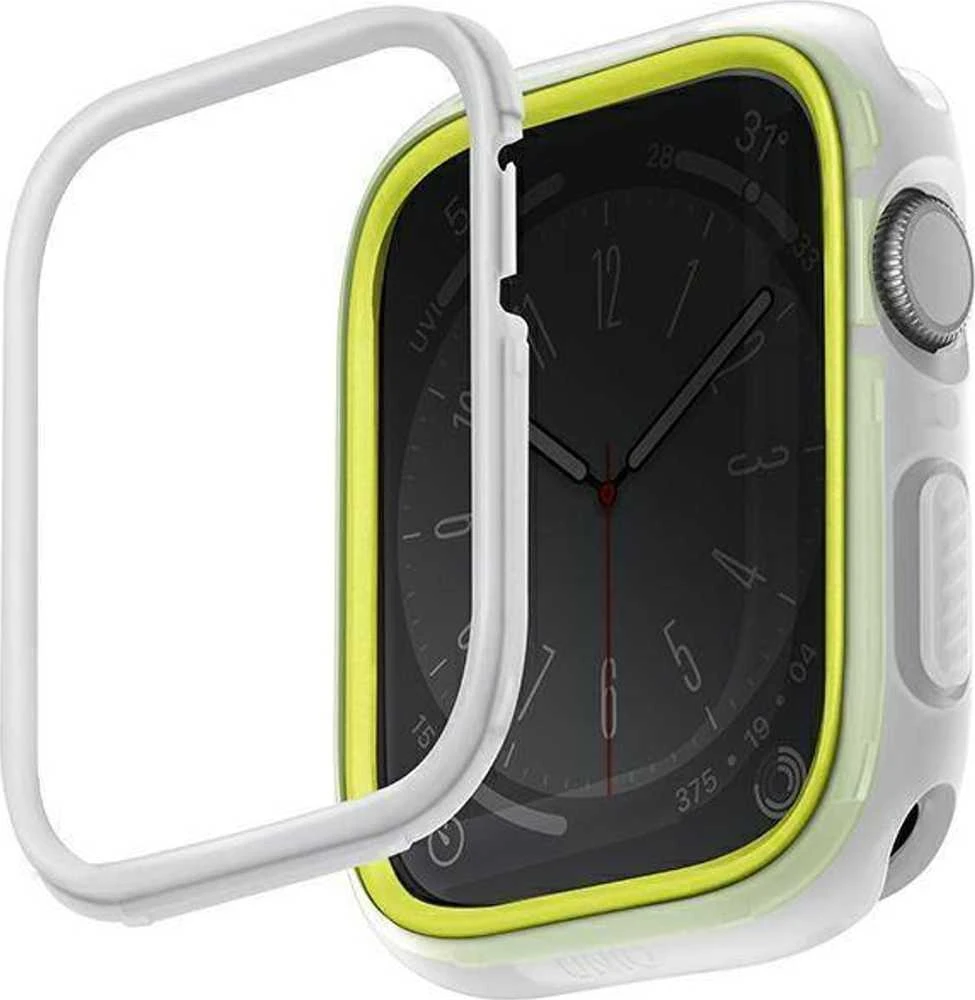 UNIQ Moduo Dėklas Apple Watch Series 4/5/6/7/8/9/SE/SE2/SE3 44/45mm lime-baltos spalvos