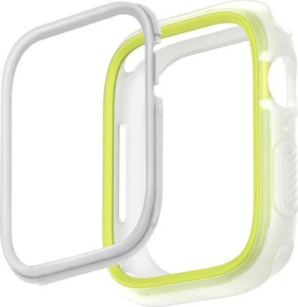 UNIQ Moduo Dėklas Apple Watch Series 4/5/6/7/8/9/SE/SE2/SE3 44/45mm lime-baltos spalvos