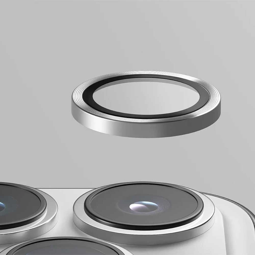 UNIQ Optix Aliuminio Camera LensProtector Apple iPhone 14 Pro 6.1" / 14 Pro Max 6.7" sterling sidabrinis su aplkatoiumi