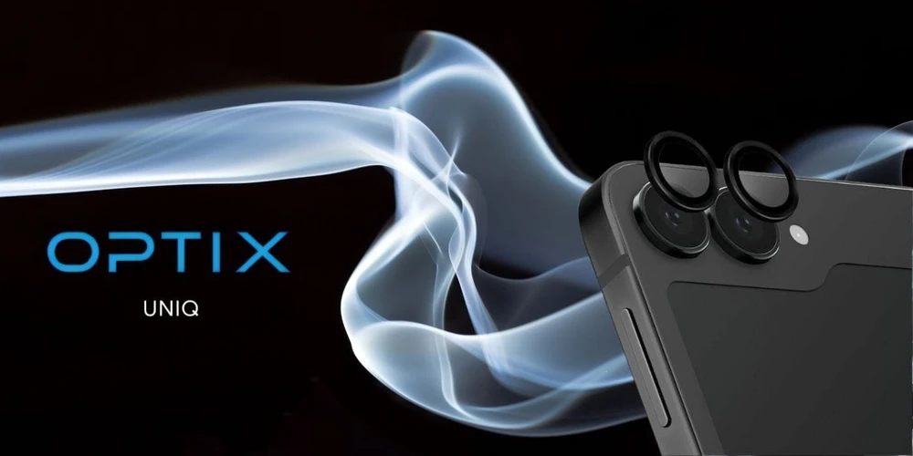 UNIQ Optix aliuminio kameros objektyvo apsauga Samsung Galaxy Z Flip6 F741 vidurnakčio juodas kameros objektyvo stiklas