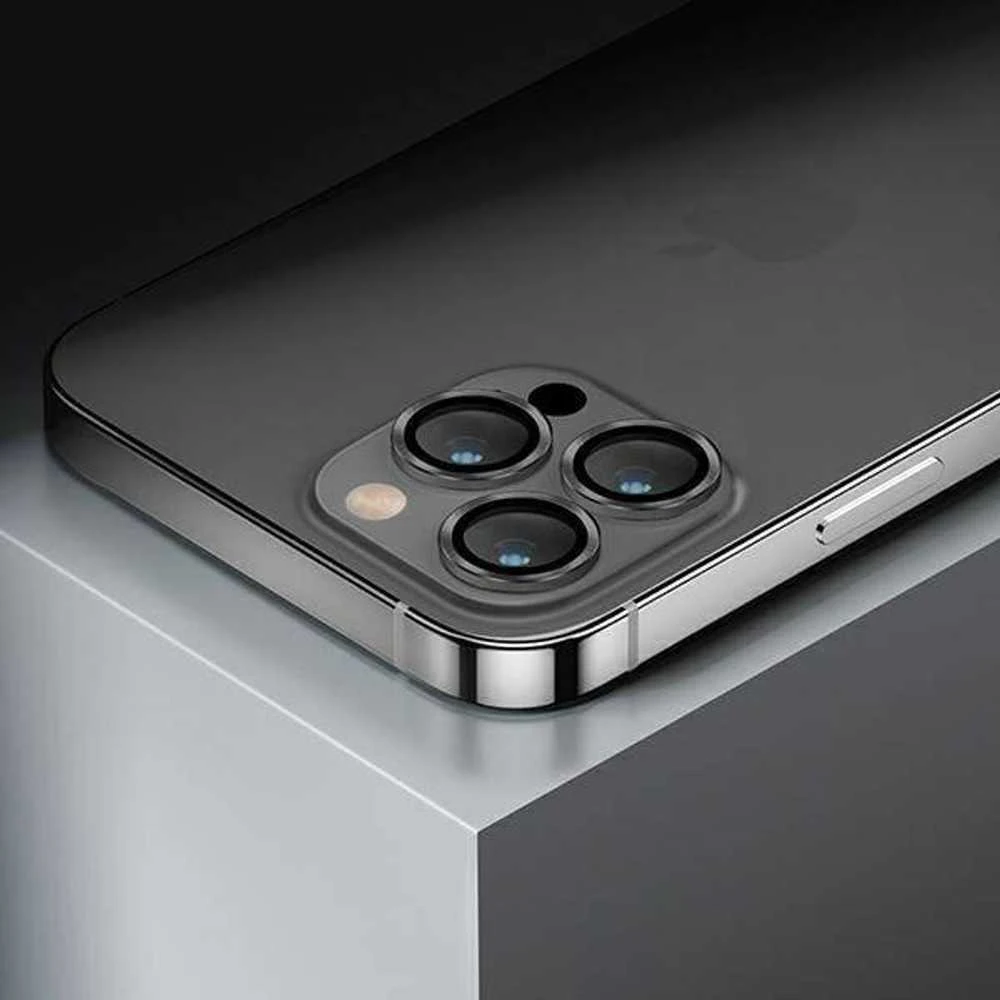 UNIQ Optix Aliuminio Camera LensProtector Apple iPhone 14 Pro 6.1" / 14 Pro Max 6.7" sterling sidabrinis su aplkatoiumi