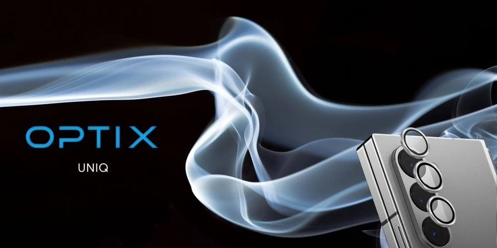 UNIQ Optix aliuminio fotoaparato objektyvo apsauga Samsung Galaxy Z Fold6 F956 blizgantis baltas fotoaparato objektyvo stiklas su blizgučiu