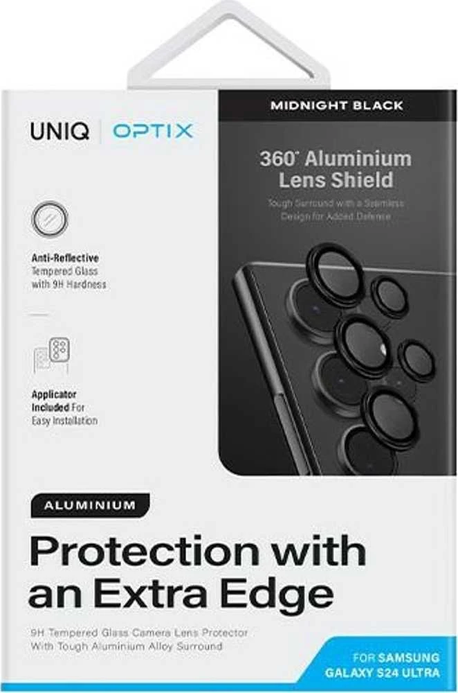 UNIQ Optix Aluminum Camera Lens Protector Samsung Galaxy S24 Ultra S928 midnight juodas camera lens glass