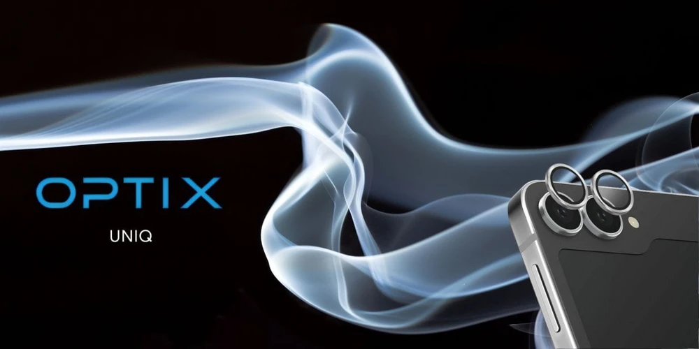 UNIQ Optix aliuminio kameros objektyvo apsauga Samsung Galaxy Z Flip6 F741 sterling sidabrinas kameros objektyvo stiklas
