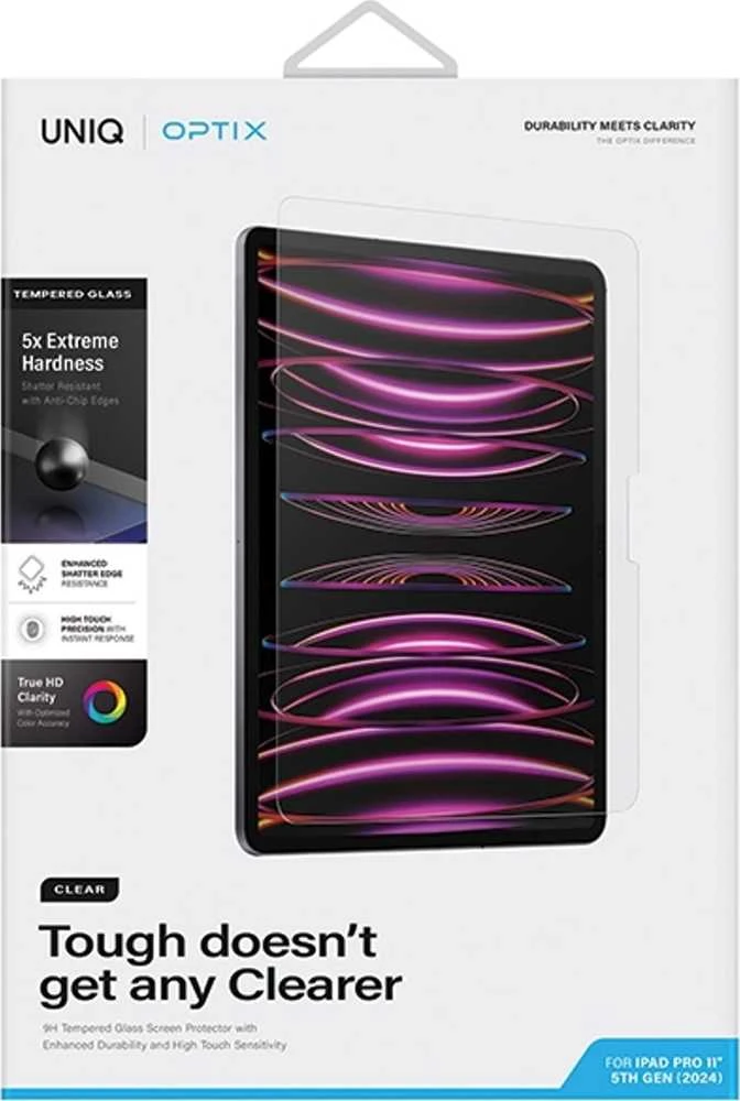 UNIQ Optix Clear iPad Pro 11" (2024) grūdintas stiklas su aplikatoriumi