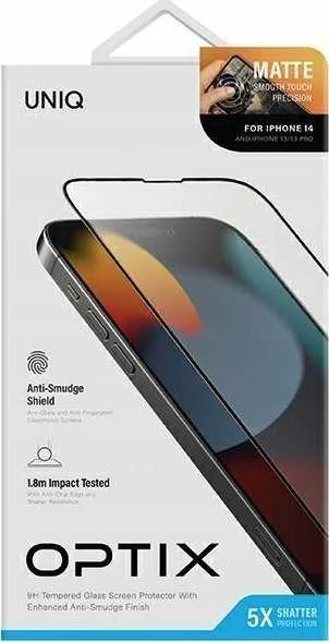 UNIQ Optix Matte Apple iPhone 14 6.1″ / 13 6.1″ / 13 Pro 6.1″ Matte Apsauginis stiklas with Applicator
