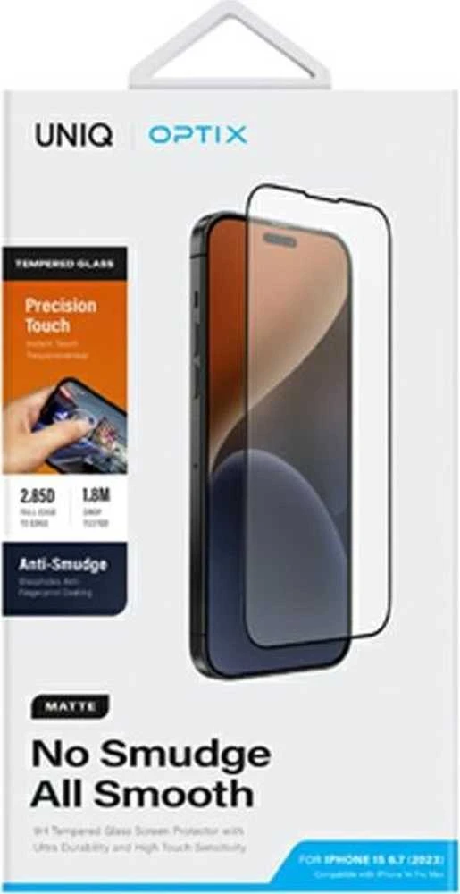 UNIQ Optix Matte Apple iPhone 15 Plus 6.7″ / 14 Pro Max 6.7″ Matte Apsauginis stiklas su aplikatoriumi