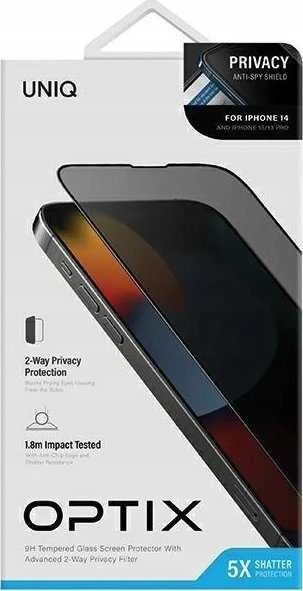 UNIQ Optix Privacy Apple iPhone 14 6.1″ / 13 6.1″ / 13 Pro 6.1″ Privacy Apsauginis stiklas su aplikatoriumi