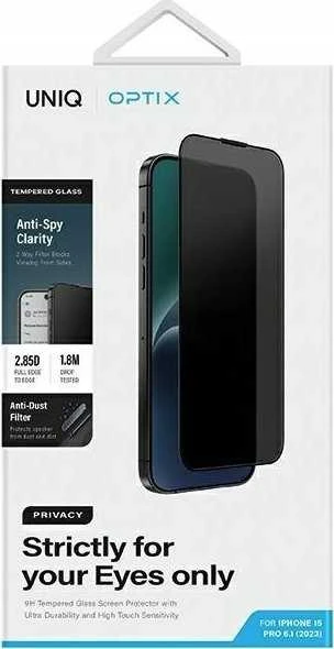 UNIQ Optix Privacy Apple iPhone 15 Pro 6.1″ Privatizing Apsauginis stiklas su aplikatoriumi