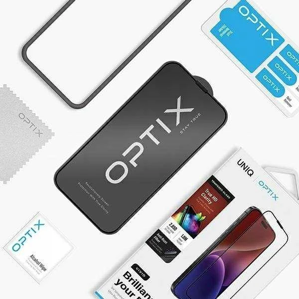 UNIQ Optix Vivid Apple iPhone 15 6.1″ / 14 Pro 6.1″ clear Apsauginis stiklas su aplikatoriumi