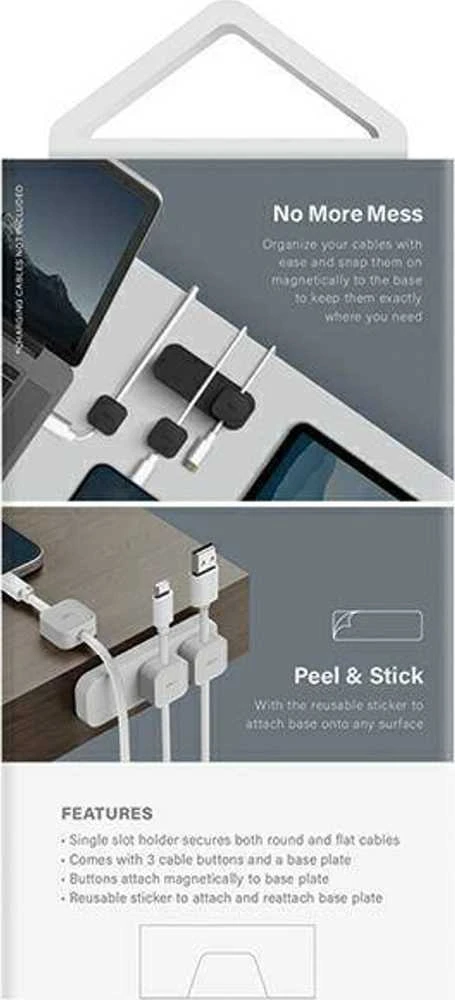 UNIQ Pod Mag magnetic cable organizer + base blush rožinės spalvos