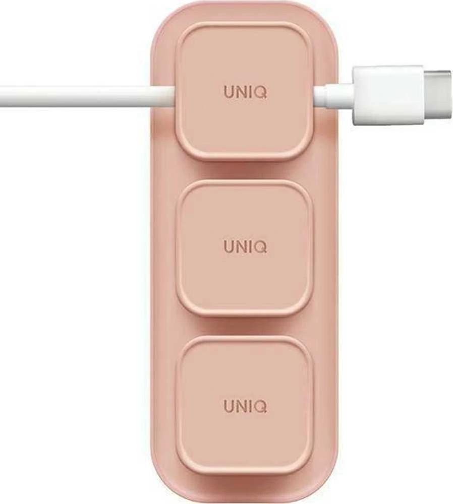 UNIQ Pod Mag magnetic cable organizer + base blush rožinės spalvos