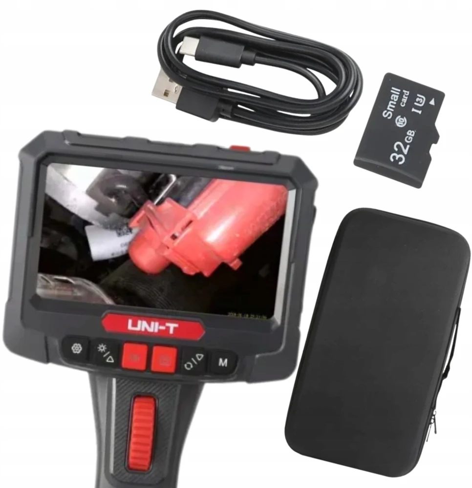 Profesionalus boroskopas su 360° sukinėjamu galu, 5.0", 70°, 8mm, 1m, CMOS, IP67, 32GB, UNI-T