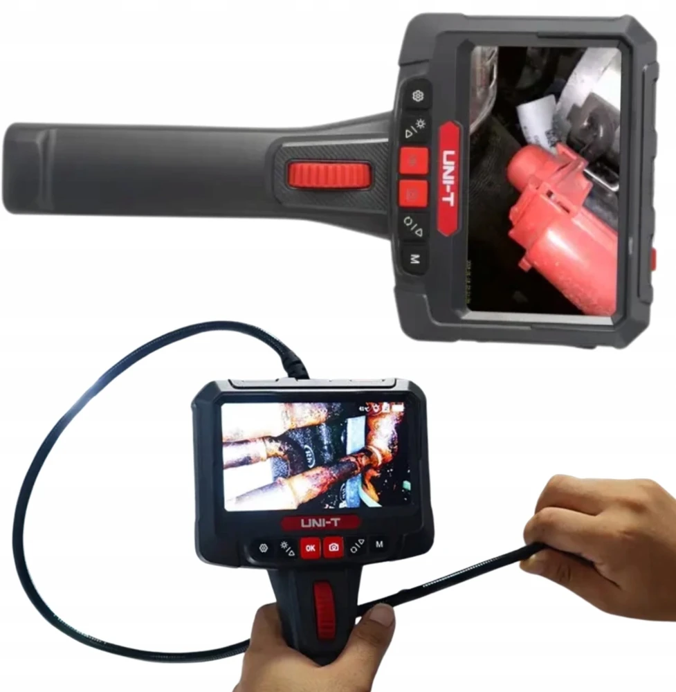 Profesionalus boroskopas su 360° sukinėjamu galu, 5.0", 70°, 8mm, 1m, CMOS, IP67, 32GB, UNI-T