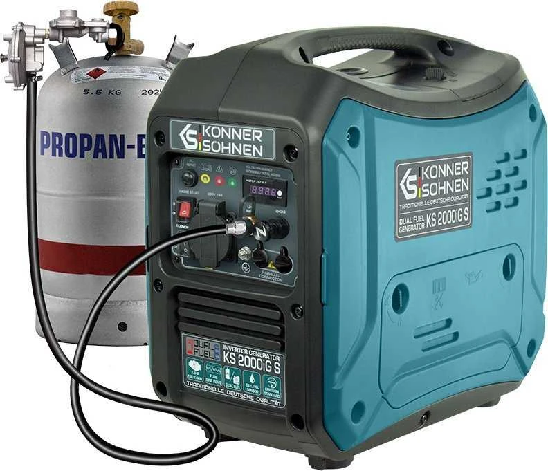 Könner & Söhnen hibridinis (benzinas/dujos) generatorius 2kW 230V KS 2000iG S