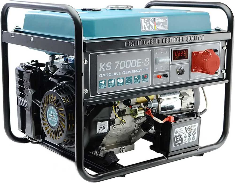 KÖNNER & SÖHNEN Benzininis generatorius 5,0kW 230/400V KS 7000E-3