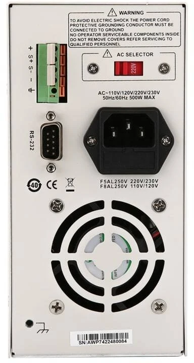 Laboratorinis maitinimo šaltinis, 180W, 0-60V, 0-8A, 10mV,1mA, RS-232, UNI-T