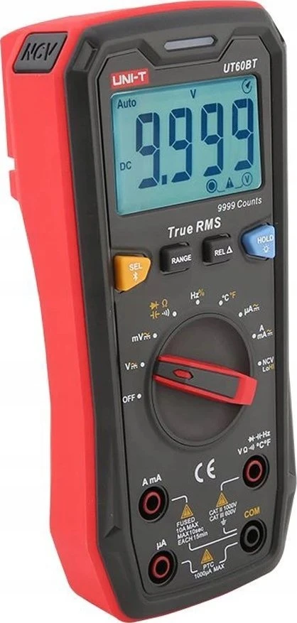 Skaitmeninis multimetras DC/AC1000V; DC/AC 10A; 100MΩ; 10mF; 10MHz; -40-1000C; Bluetooth, UNI-T