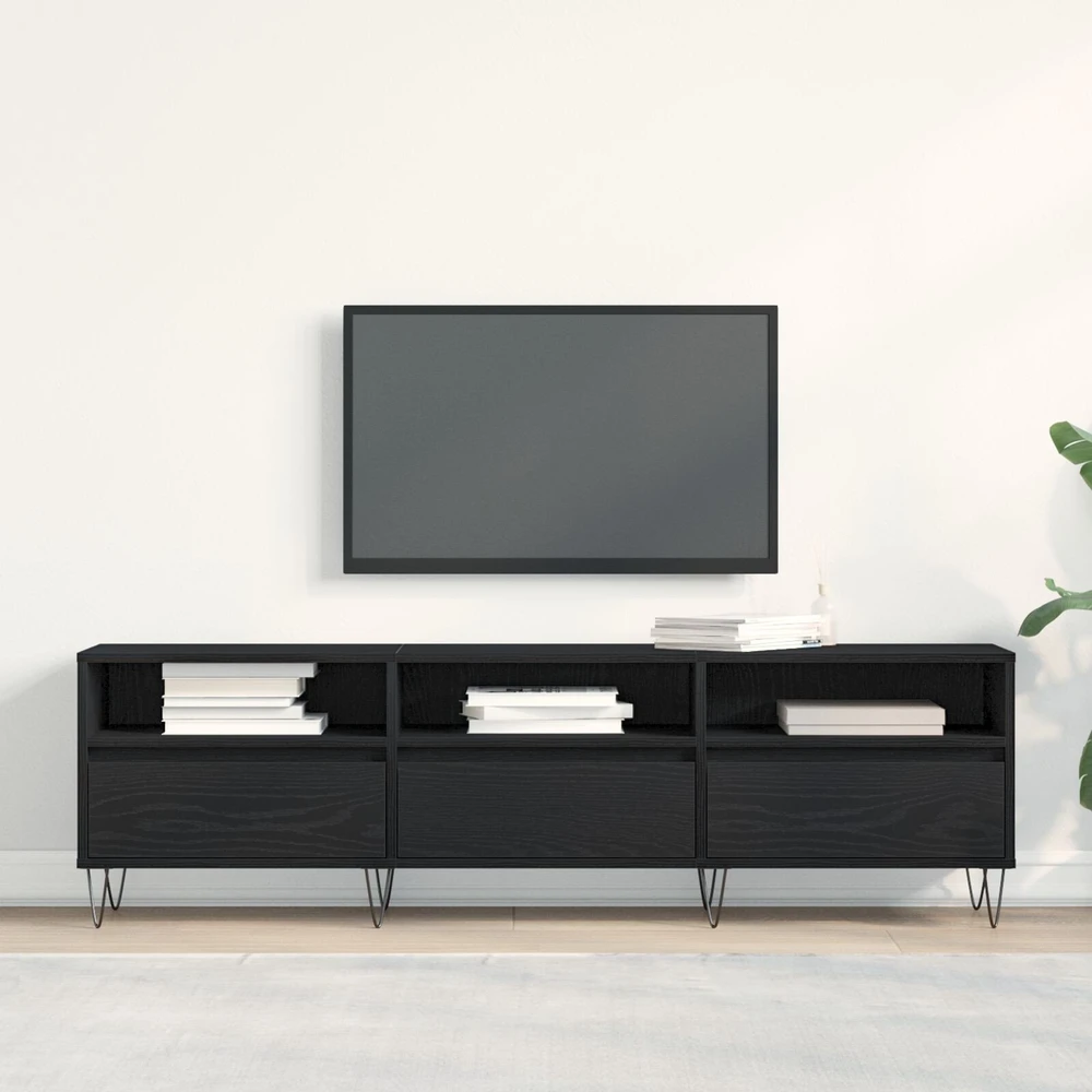 TV staliukas Televizoriaus spintelė 150 x 30 x 44,5 cm Juodas ąžuolas