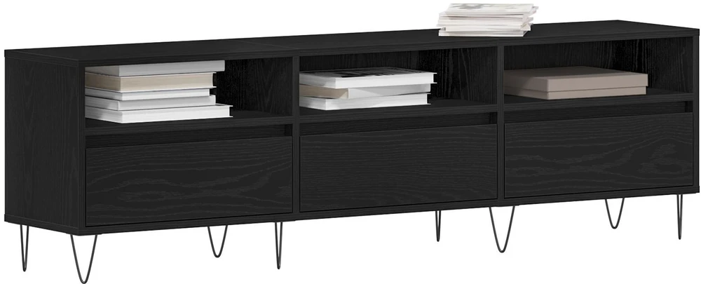 TV staliukas Televizoriaus spintelė 150 x 30 x 44,5 cm Juodas ąžuolas