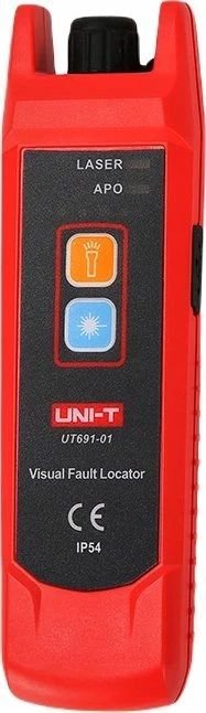 Optinio kabelio testeris, lazeris 650+/-20nm, 1mW; 2-3km, 3.7V 1050mAh, IP54, UNI-T