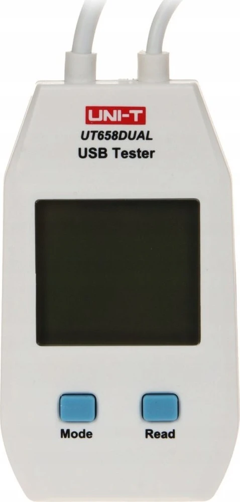 USB-A, USB-C testeris, QC1.0/ 2.0/ 3.0/ 4.0 (C tipas) ir QC1.0/ 2.0/ 3.0 (A tipas) protokolai, 0~99999mAh; 0~1000Wh; 1~480?, 4~24VDC, UNI-T
