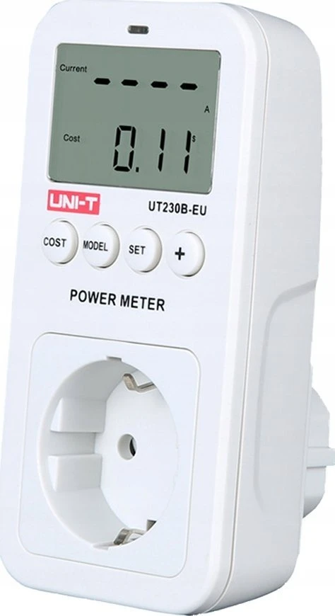 Uni-t Tinklo lizdas su įtampos, srovės, laiko, galios sunaudojimo ir energijos sunaudojimo kaštų matavimu