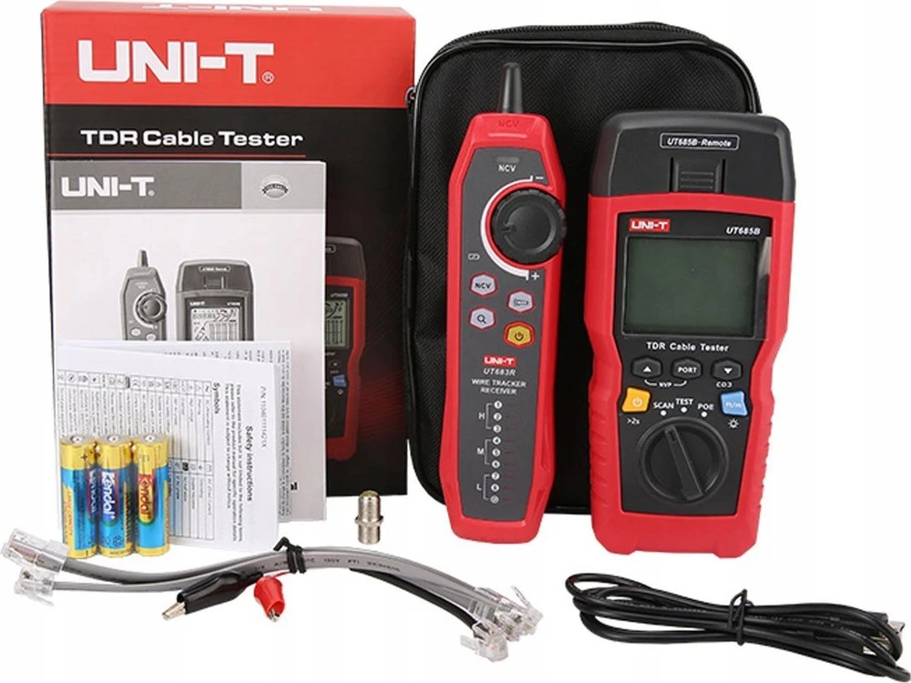 Uni-t Universalus tinklo kabelių testeris, RJ45, RJ11, coax , 500m, POE 802.3AF, 802.3 AT, 802.3BT, Ethernet portų testavimas; UNIT