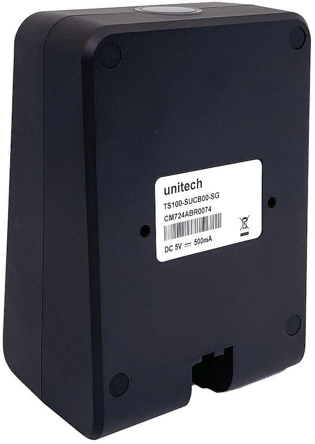 Unitech TS100 skaitytuvas – galinė dalis su lipduku
