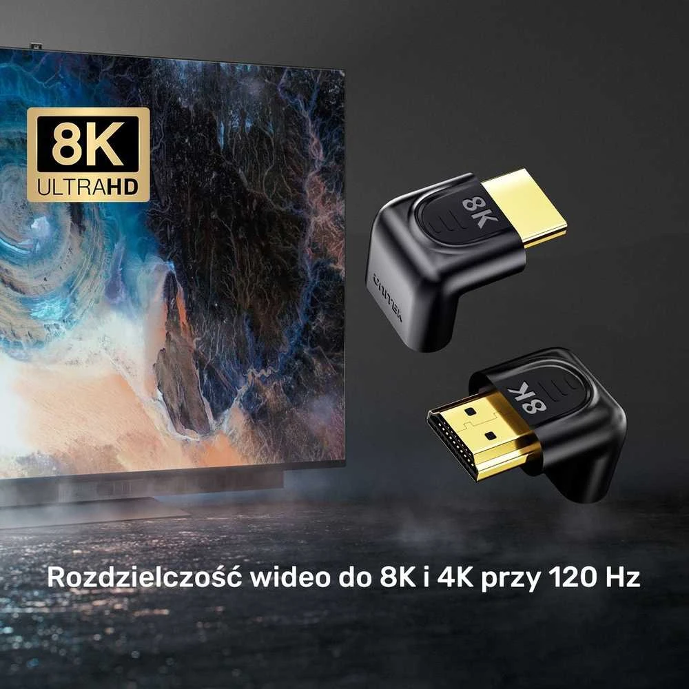 Unitek 8K HDMI 90 ir 270 laipsnių kampo adapteris