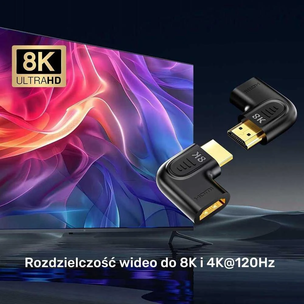 Unitek 8K HDMI 90 ir 270 laipsnių kampo plokščias adapteris