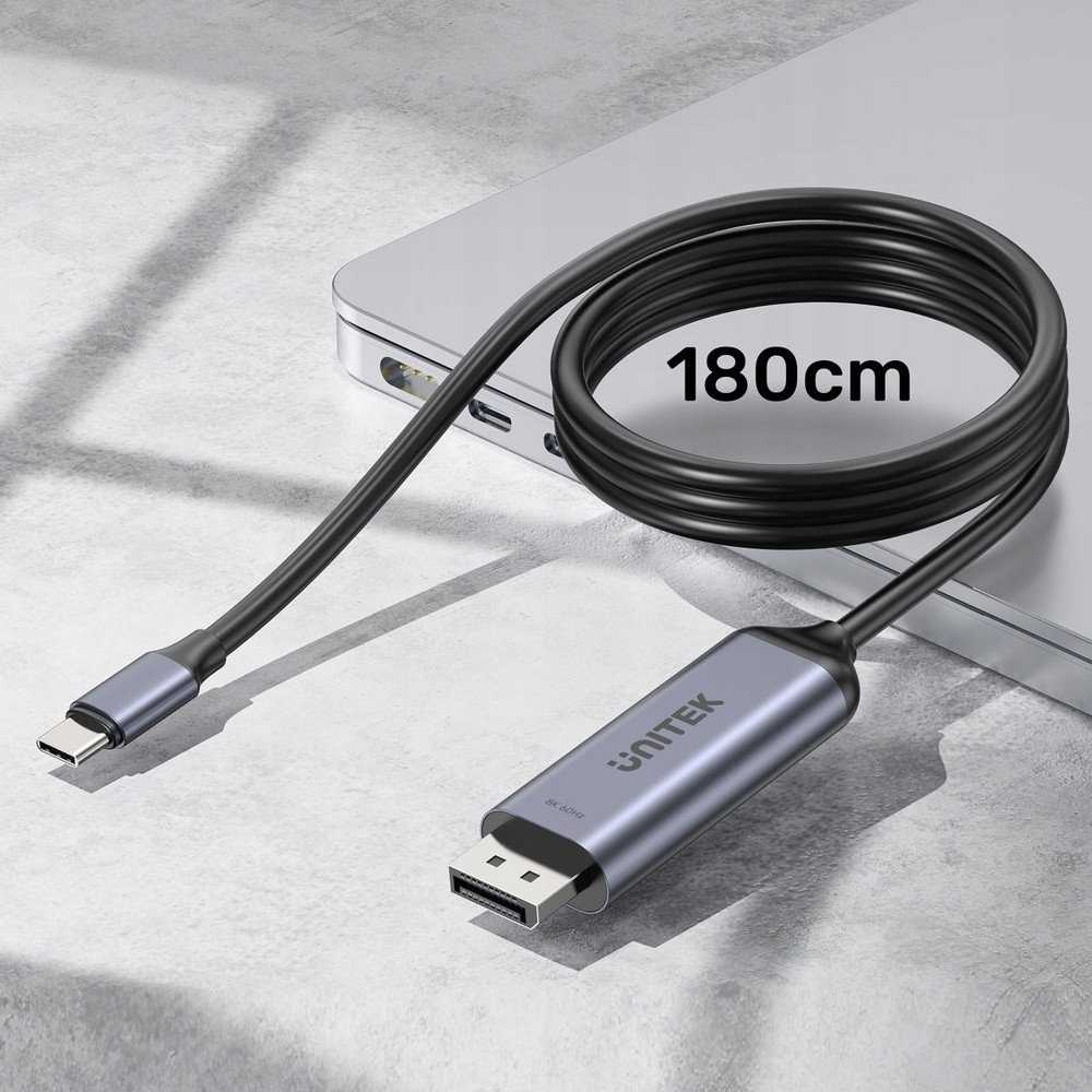 Unitek 8K USB-C į DisplayPort dvikryptis kabelis