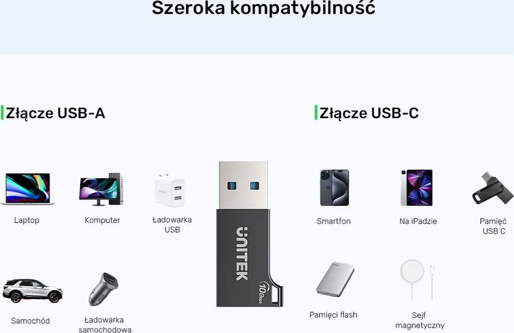 UNITEK ADAPTERIS USB-A - USB-C 10Gbps M/F