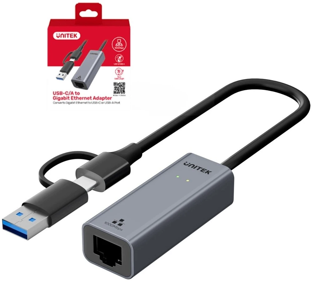 „Unitek“ USB-A / USB-C adapteris su gigabito eternetu 1 Gbps (Y-3465AGY01)