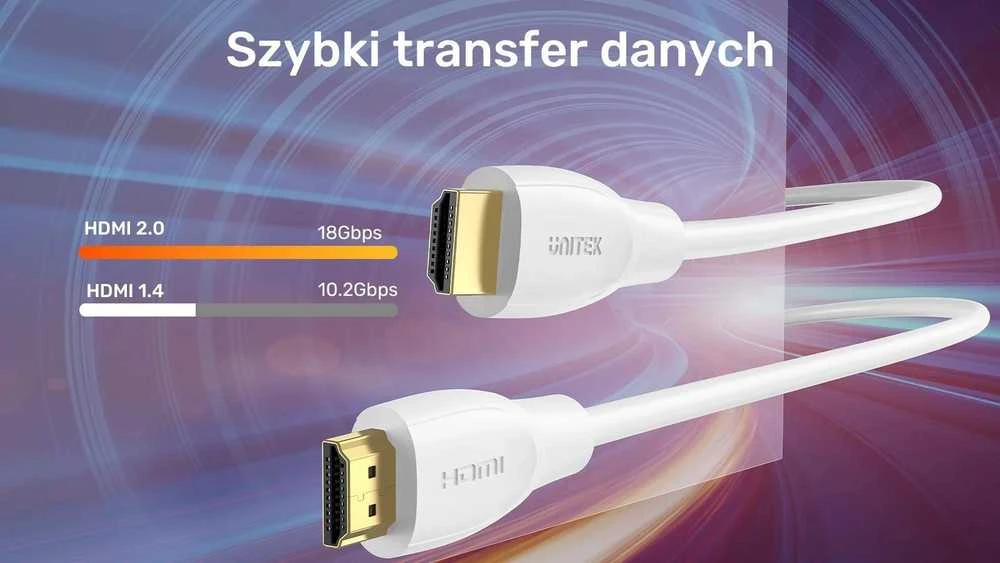 Unitek HDMI 2.0 4K kabelis baltas 1m