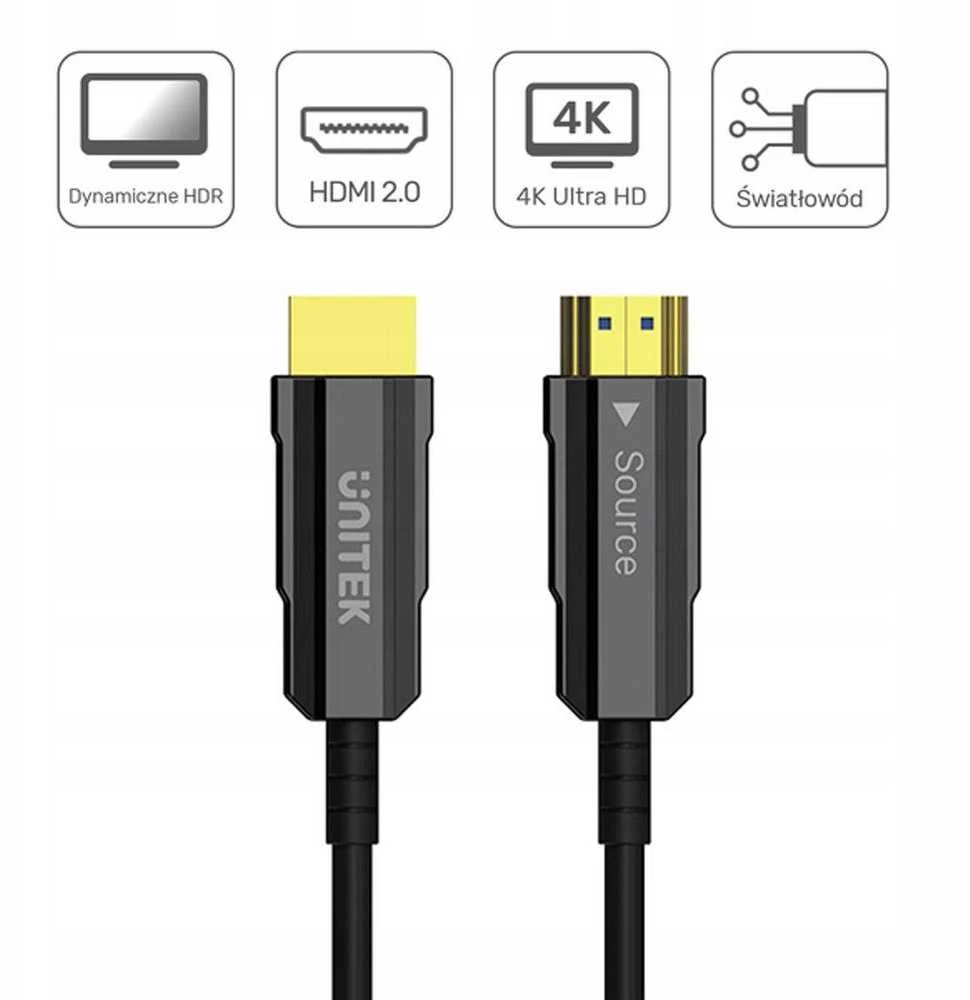 Unitek HDMI 2.0 AOC optinis kabelis 4K 60Hz 7m