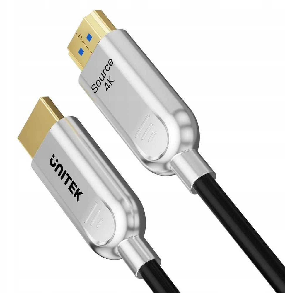 Unitek HDMI optinio kabelio antgaliai su Source 4K žyma