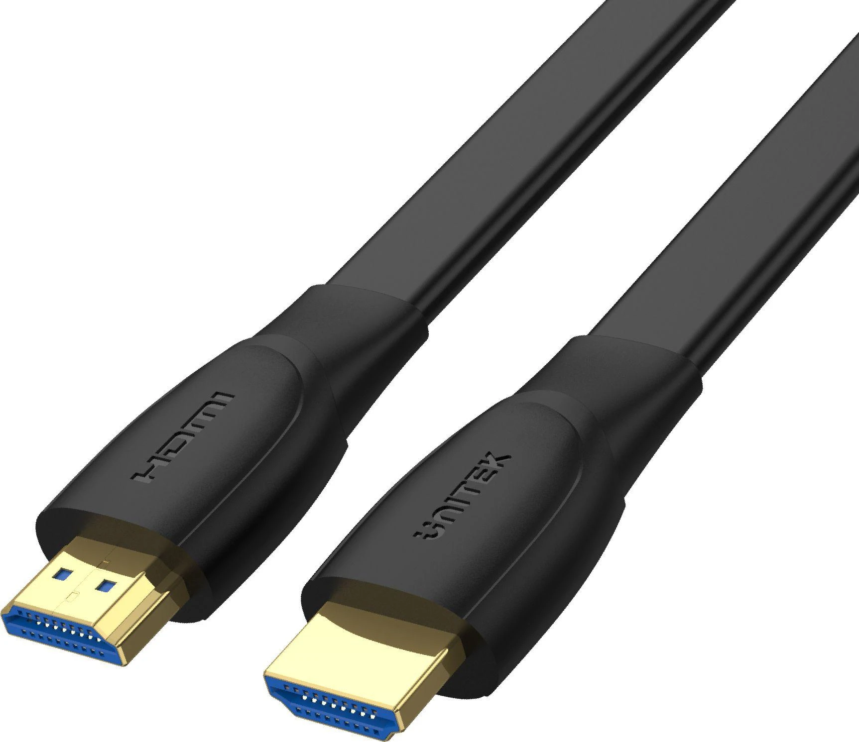 Unitek plokščias HDMI kabelis su auksinėmis jungtimis