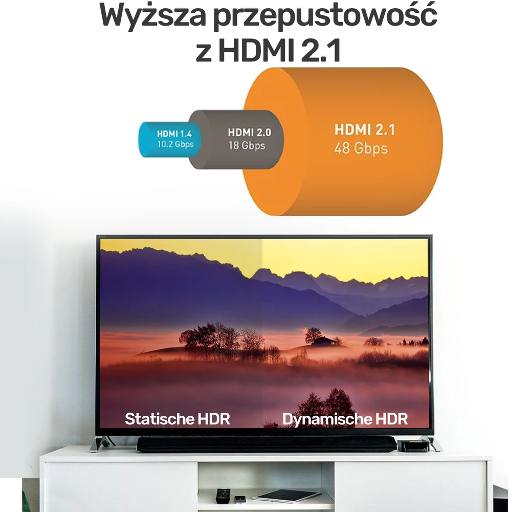 UNITEK C138w kabelis HDMI 2.1 8K 4K120Hz UHD 3m